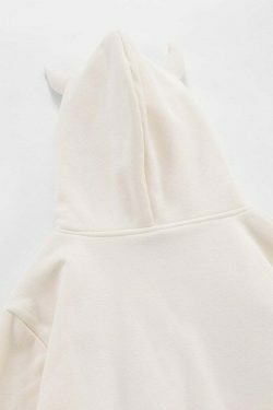 Coquette Aesthetic Devil Horns Hoodie - Y2K Fashion Statement for Women