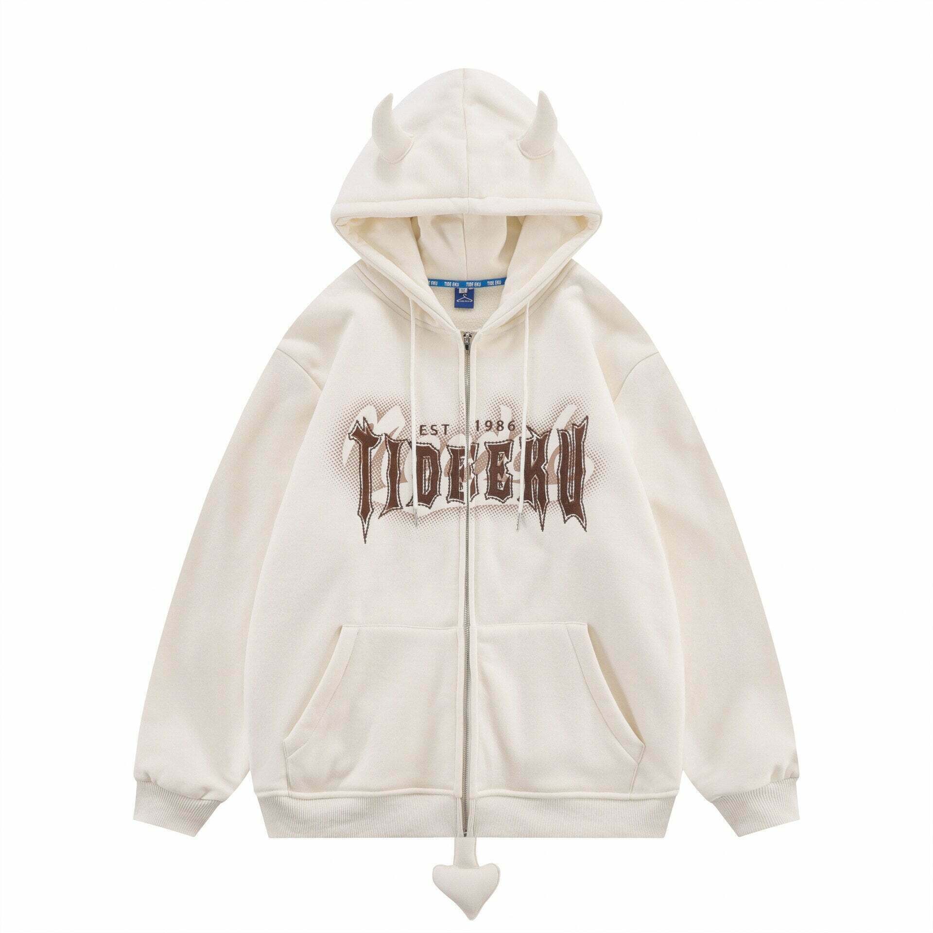 Coquette Aesthetic Devil Horns Hoodie - Y2K Fashion Statement for Women