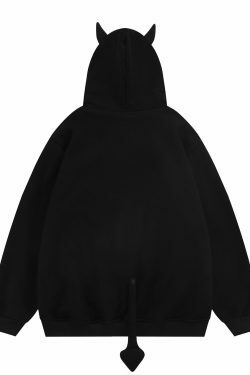 Coquette Aesthetic Devil Horns Hoodie - Y2K Fashion Statement for Women