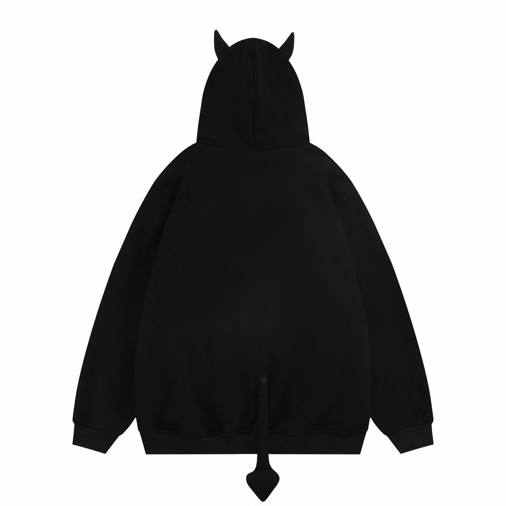 Coquette Aesthetic Devil Horns Hoodie - Y2K Fashion Statement for Women