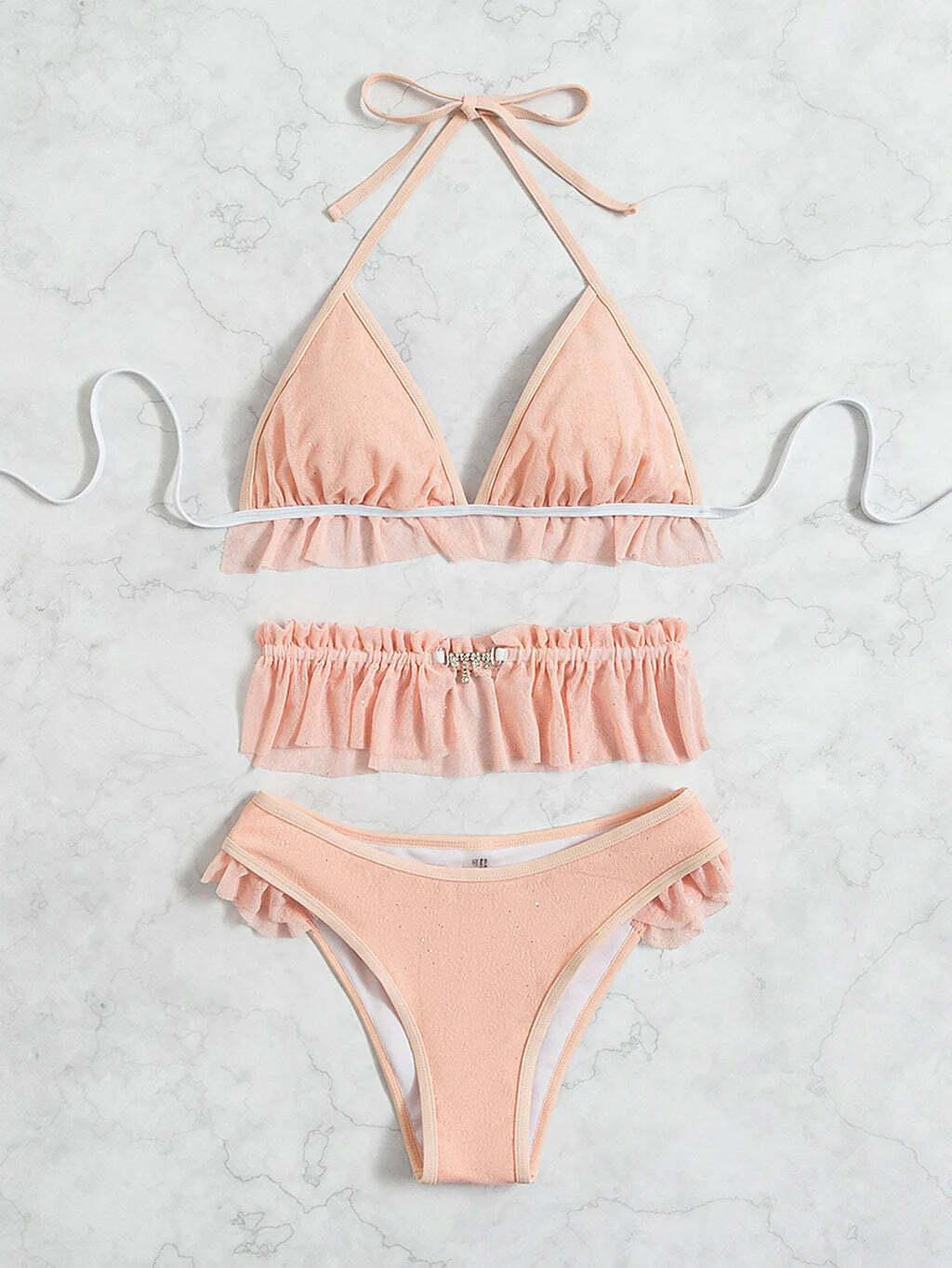Coquette Aesthetic Diamond Backless Beach Bikini Set Coquette Aesthetic Diamond Backless Beach Bikini Set