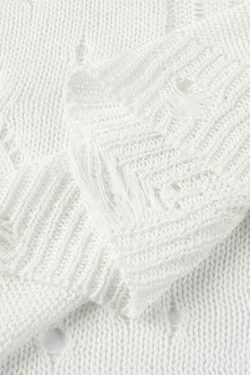 Coquette Aesthetic Distressed Crochet Knit Top - Y2K Fashion Women's Clothing