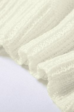 Coquette Aesthetic Distressed Hooded Knit Crop Top