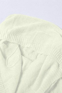 Coquette Aesthetic Distressed Hooded Knit Crop Top