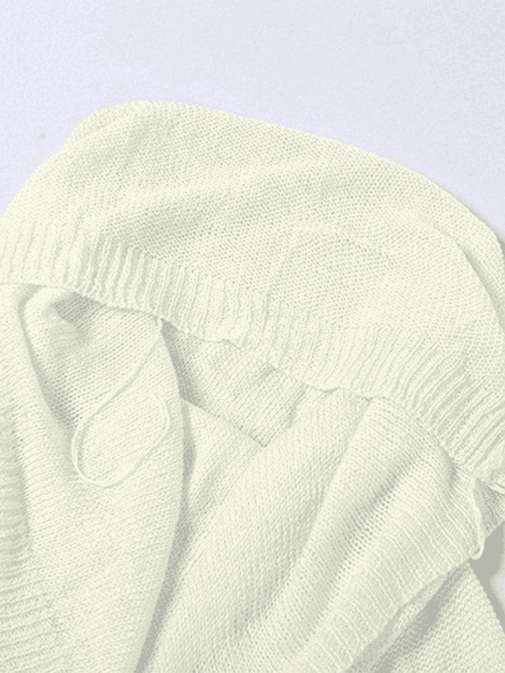 Coquette Aesthetic Distressed Hooded Knit Crop Top Coquette Aesthetic Distressed Hooded Knit Crop Top