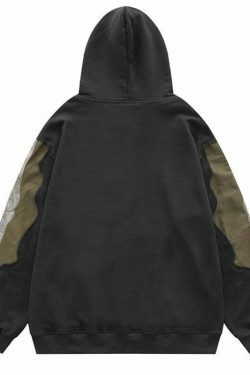 Coquette Aesthetic Distressed Skeleton Embroidered Hoodie