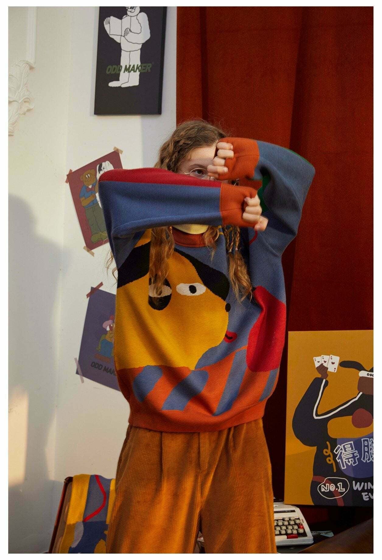 Coquette Aesthetic Doggy Sweater: Y2K Fashion, Grunge Style, Pastel Goth, Cute Tops & Cargo Skirt