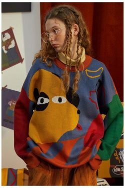 Coquette Aesthetic Doggy Sweater: Y2K Fashion, Grunge Style, Pastel Goth, Cute Tops & Cargo Skirt