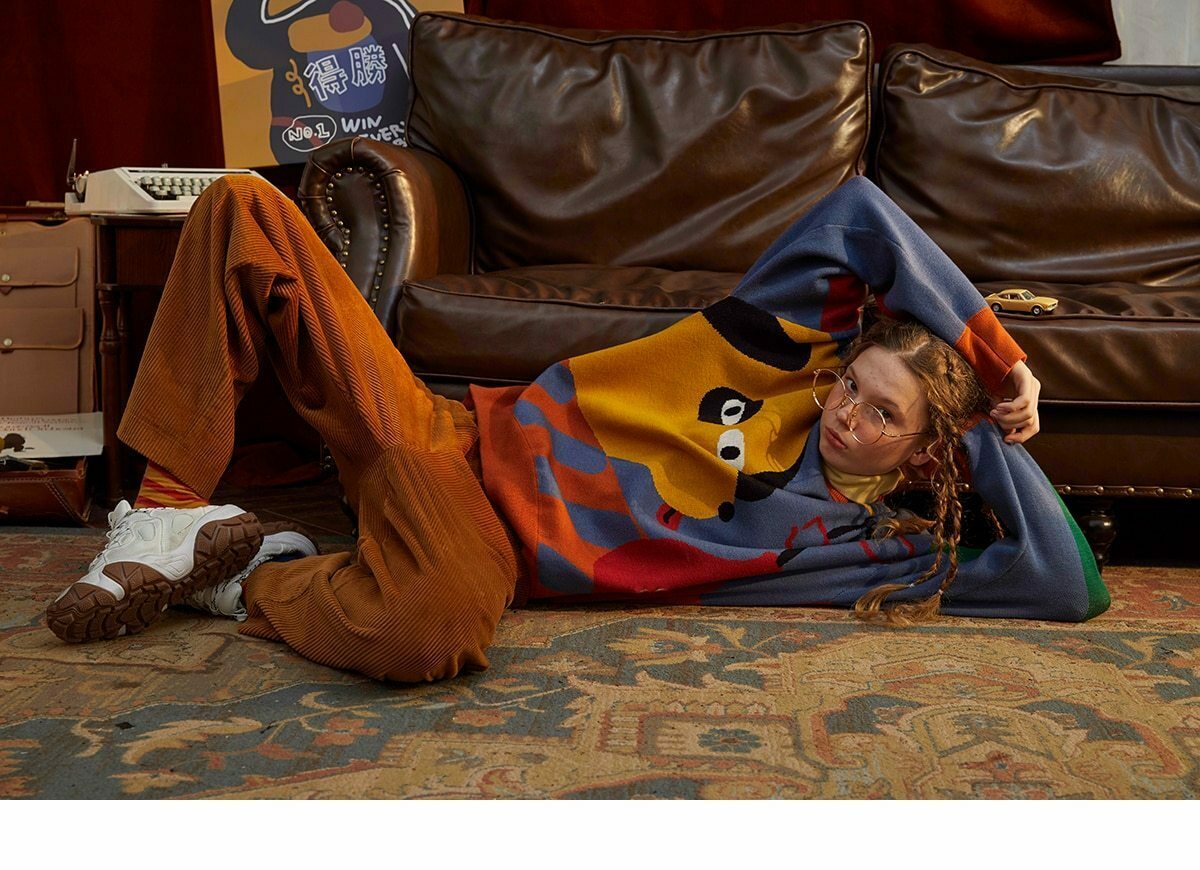 Coquette Aesthetic Doggy Sweater: Y2K Fashion, Grunge Style, Pastel Goth, Cute Tops & Cargo Skirt