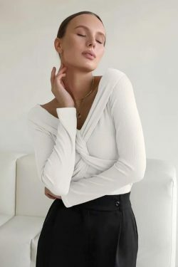 Coquette Aesthetic Draped Slash Neck Tunic - Y2K Fashion Statement Piece