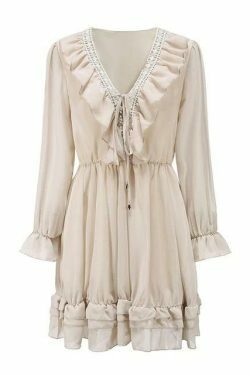 Coquette Aesthetic Dream Chiffon Dress - Y2K Fashion with Grunge and Pastel Goth Vibes