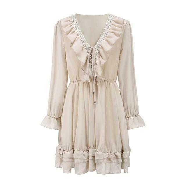 Coquette Aesthetic Dream Chiffon Dress - Y2K Fashion with Grunge and Pastel Goth Vibes Coquette Aesthetic Dream Chiffon Dress - Y2K Fashion with Grunge and Pastel Goth Vibes
