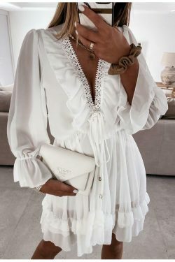 Coquette Aesthetic Dream Chiffon Dress - Y2K Fashion with Grunge and Pastel Goth Vibes