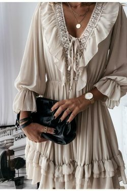 Coquette Aesthetic Dream Chiffon Dress - Y2K Fashion with Grunge and Pastel Goth Vibes