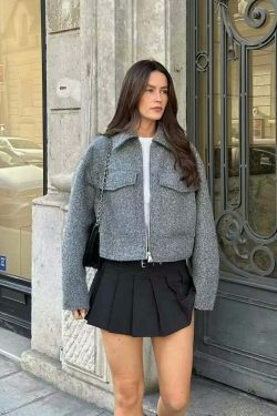 Coquette Aesthetic Ella Cropped Tweed Jacket - Y2K Fashion Statement Piece