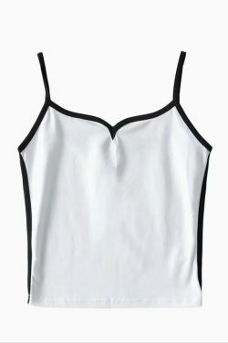 Coquette Aesthetic Ellin Hearted Neckline Cami - Y2K Fashion Grunge Style Cute Tops