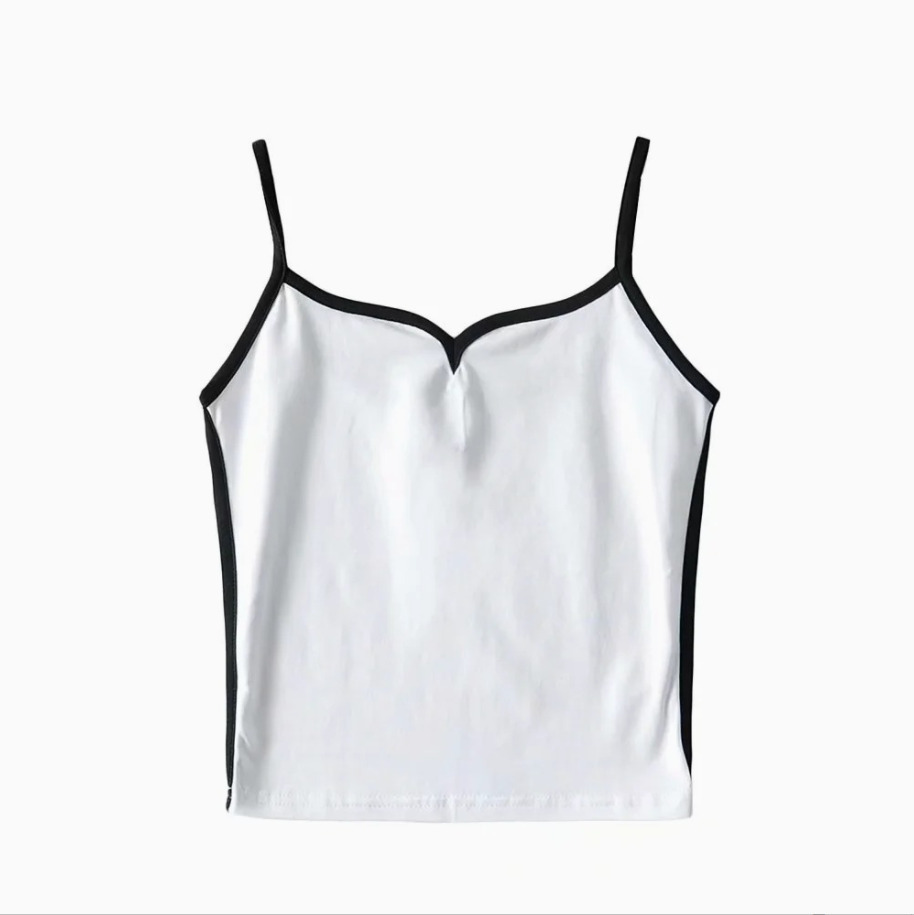 Coquette Aesthetic Ellin Hearted Neckline Cami - Y2K Fashion Grunge Style Cute Tops