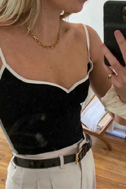 Coquette Aesthetic Ellin Hearted Neckline Cami - Y2K Fashion Grunge Style Cute Tops