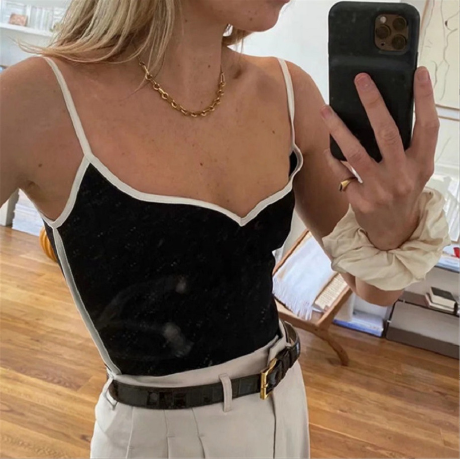 Coquette Aesthetic Ellin Hearted Neckline Cami - Y2K Fashion Grunge Style Cute Tops