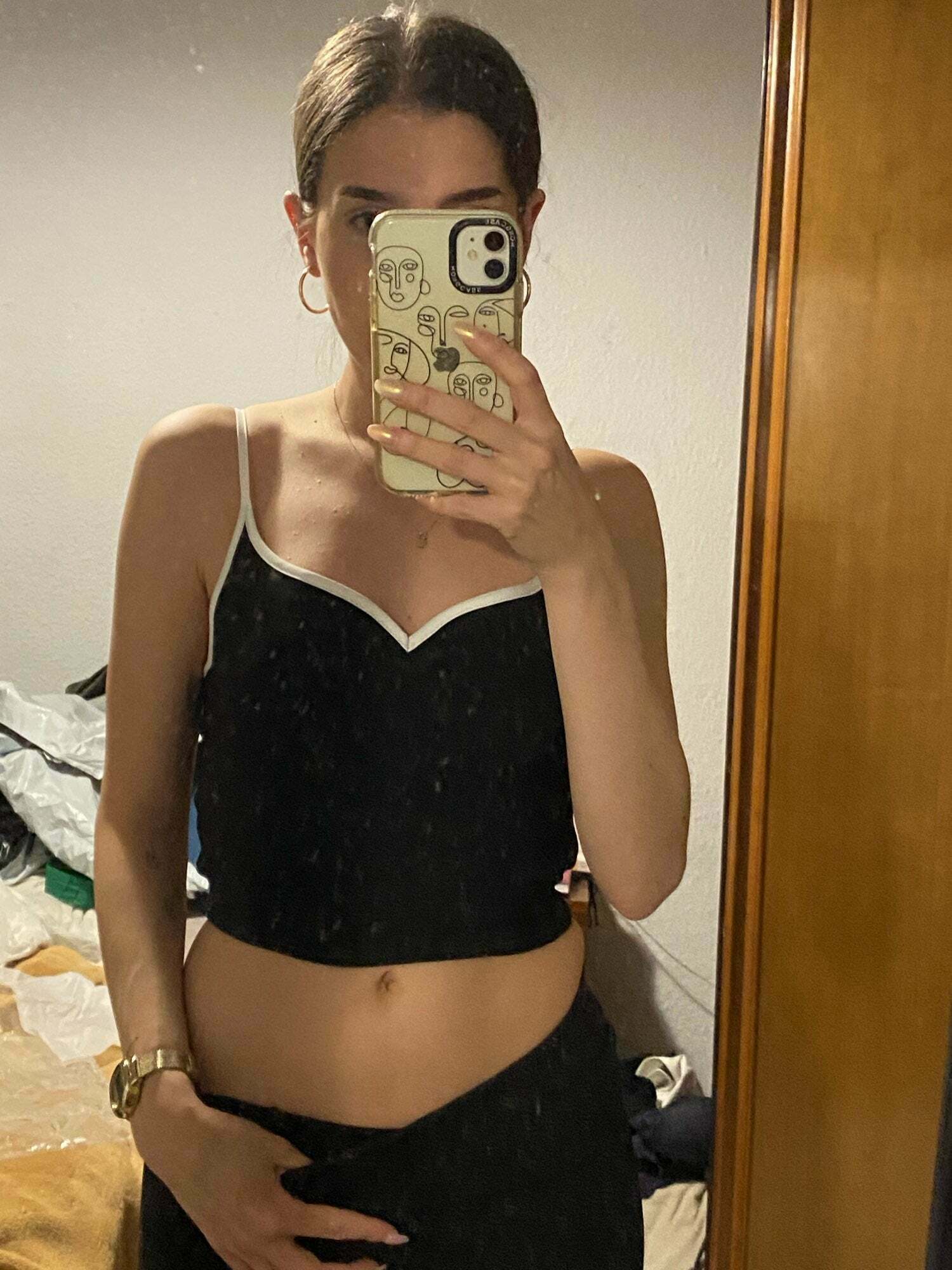 Coquette Aesthetic Ellin Hearted Neckline Cami - Y2K Fashion Grunge Style Cute Tops