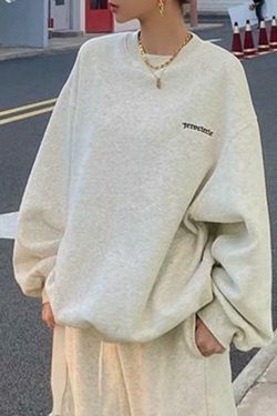 Coquette Aesthetic Embroidered Oversized Sweatshirt