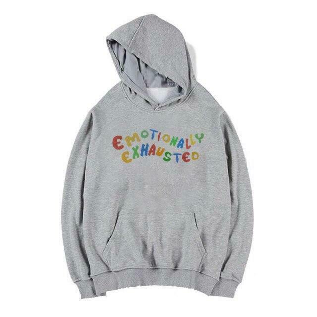 Coquette Aesthetic Emotionally Exhausted Sweatshirt - Y2K Fashion Grunge Style Cute Tops Pastel Goth