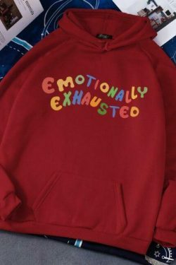 Coquette Aesthetic Emotionally Exhausted Sweatshirt - Y2K Fashion Grunge Style Cute Tops Pastel Goth