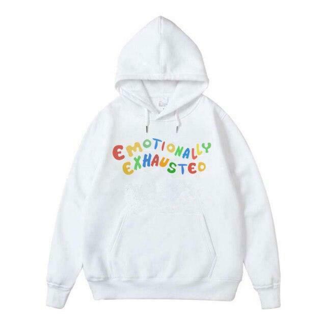 Coquette Aesthetic Emotionally Exhausted Sweatshirt - Y2K Fashion Grunge Style Cute Tops Pastel Goth