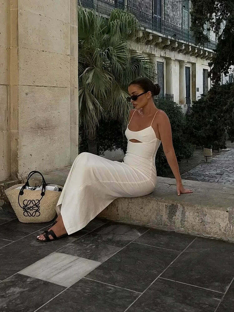 Coquette Aesthetic Evie Backless Sling Dress - Y2K Fashion for Women