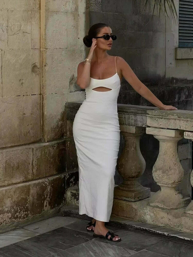 Coquette Aesthetic Evie Backless Sling Dress - Y2K Fashion for Women