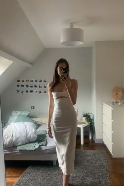 Coquette Aesthetic Evie Backless Sling Dress - Y2K Fashion for Women