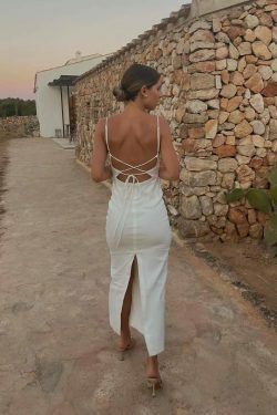 Coquette Aesthetic Evie Backless Sling Dress - Y2K Fashion for Women