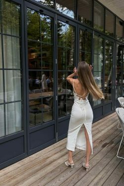 Coquette Aesthetic Evie Backless Sling Dress - Y2K Fashion for Women