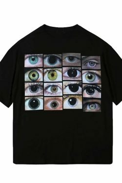 Coquette Aesthetic Eye Graphic T-Shirt - Y2K Fashion with Grunge Style and Pastel Goth Vibes