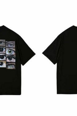 Coquette Aesthetic Eye Graphic T-Shirt - Y2K Fashion with Grunge Style and Pastel Goth Vibes