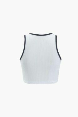 Coquette Aesthetic Face Print Rib Tank Top - Y2K Fashion Grunge Style Cute Tops Pastel Goth