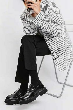 Coquette Aesthetic Faux Leather Chunky Sole Loafers - Y2K Fashion Women's Footwear