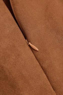 Coquette Aesthetic Faux Suede Side Slit Mini Skirt