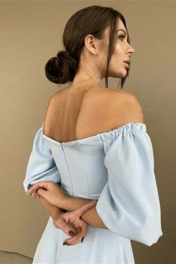 Coquette Aesthetic Felix Puff Sleeves Dress - Y2K Fashion Women's Clothing