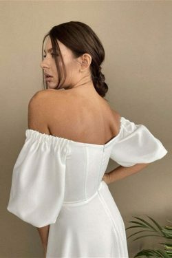 Coquette Aesthetic Felix Puff Sleeves Dress - Y2K Fashion Women's Clothing