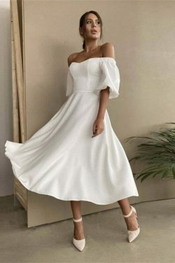 Coquette Aesthetic Felix Puff Sleeves Dress - Y2K Fashion Women's Clothing