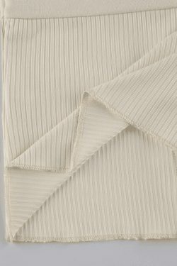 Coquette Aesthetic Fleece Bow-Neck Ribbed Lace Blouse