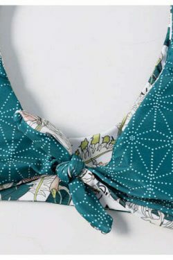 Coquette Aesthetic Floral Bikini Set with Knot Detail