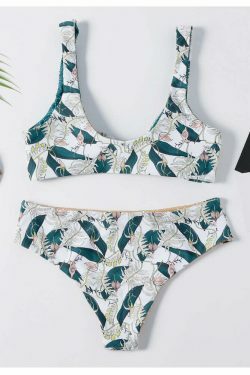 Coquette Aesthetic Floral Bikini Set with Knot Detail