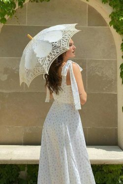 Coquette Aesthetic Floral Print Dress with Knot Straps - Y2K Fashion for Women