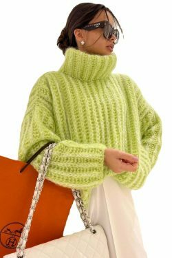 Coquette Aesthetic Fluffy Long-Sleeved Sweater for Y2K Fashion Enthusiasts