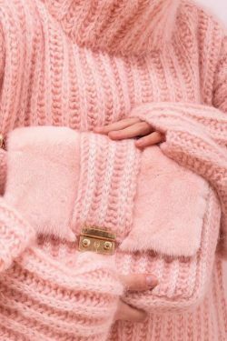 Coquette Aesthetic Fluffy Long-Sleeved Sweater for Y2K Fashion Enthusiasts