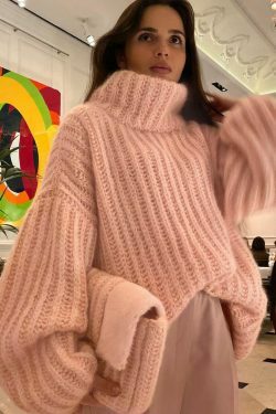 Coquette Aesthetic Fluffy Long-Sleeved Sweater for Y2K Fashion Enthusiasts