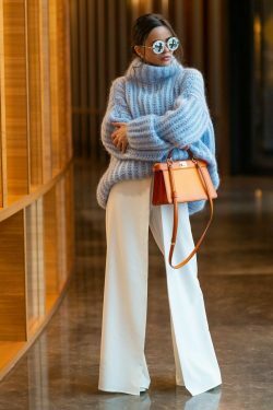 Coquette Aesthetic Fluffy Long-Sleeved Sweater for Y2K Fashion Enthusiasts