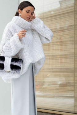 Coquette Aesthetic Fluffy Long-Sleeved Sweater for Y2K Fashion Enthusiasts